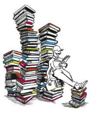 person-reading-lots-of-books-in-piles-drawing-symatt